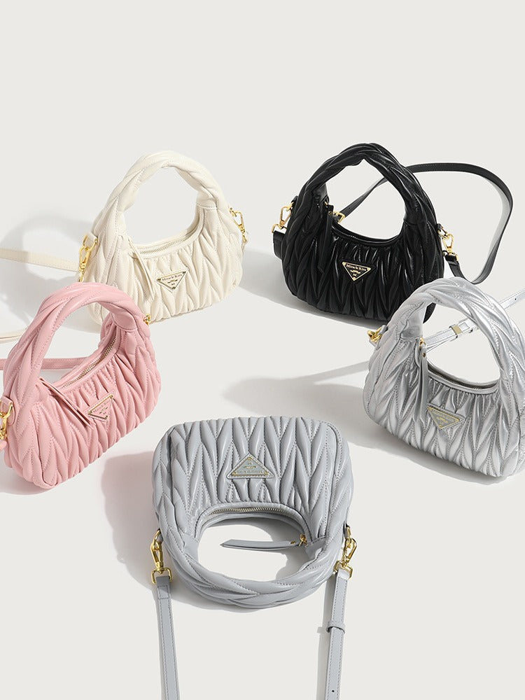 Women's Design Spring Exquisite High-grade Pleated Underarm Handbags