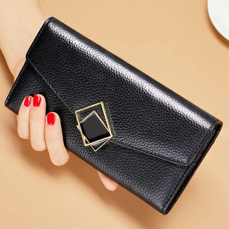 Women's Yellow Soft Clutch Large Capacity Multiple Ladies Wallet