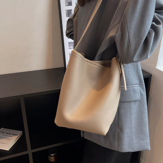 Women's Lady Vintage Lychee Pattern Big Fashionable Bags