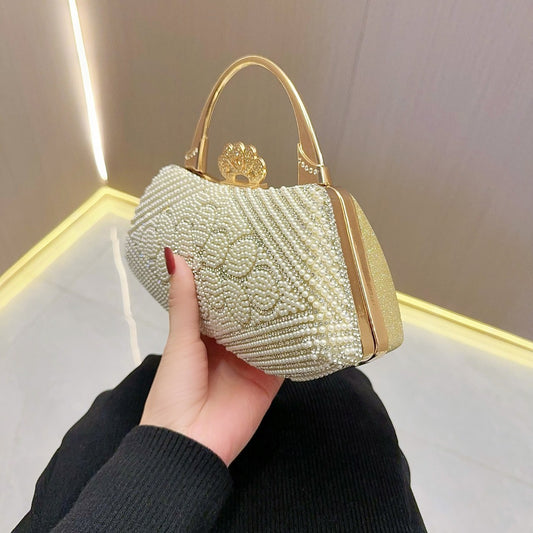 Women's Vintage Pearl Rhinestone Banquet Dinner Evening Bags