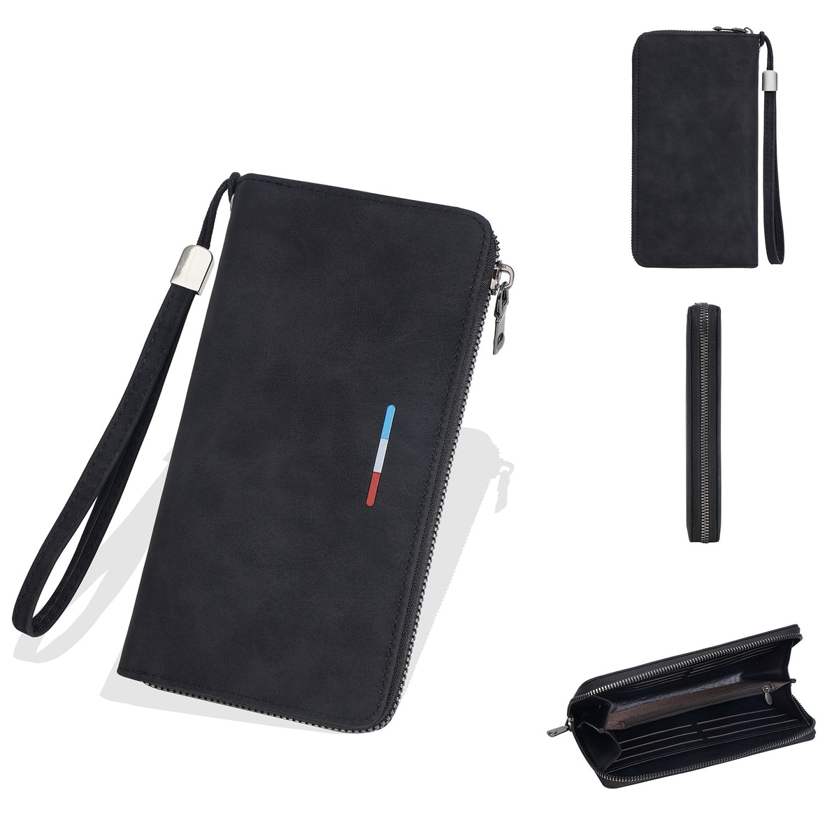 Men's Large Capacity High Sense Business Soft Flexible Leather Vintage Zipper Men's Wallet