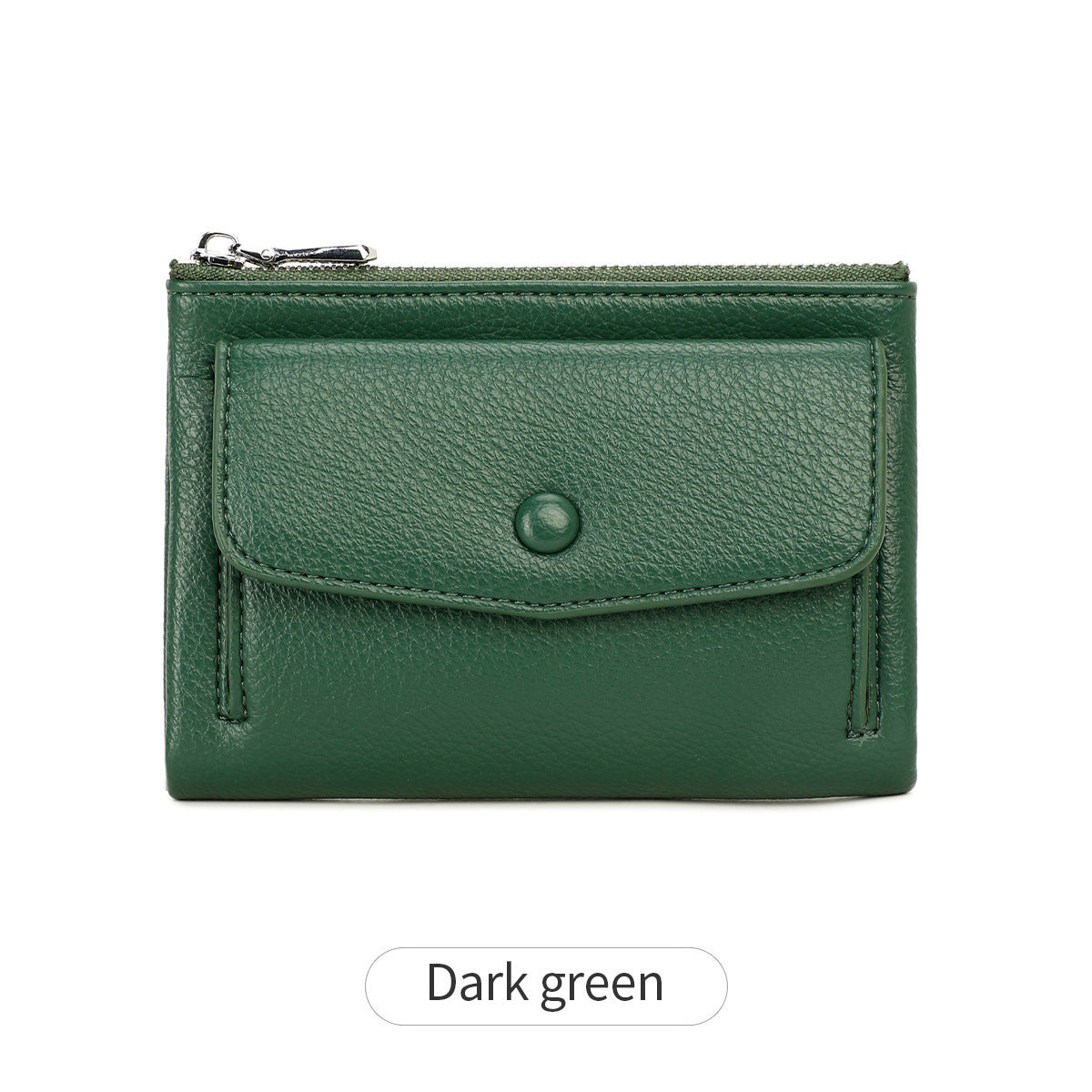 Women's Short Double Zipper Flip Simple Portable Fashion Card Holder