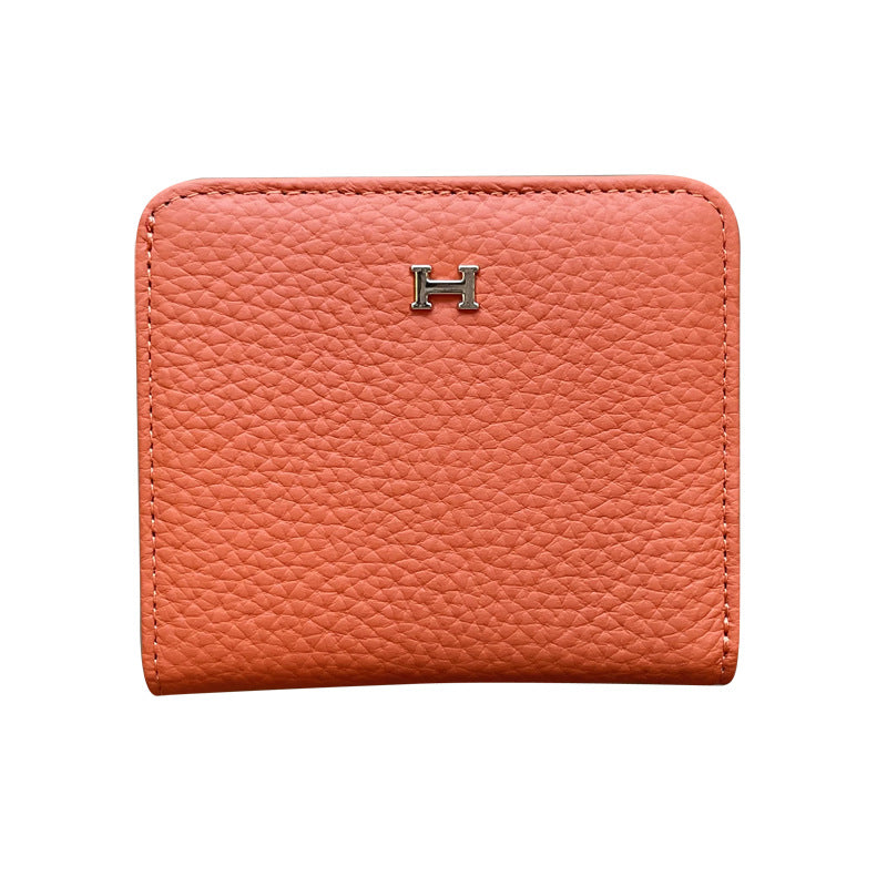 Women's Leather Lightweight Short Style Cowhide Design Card Holder