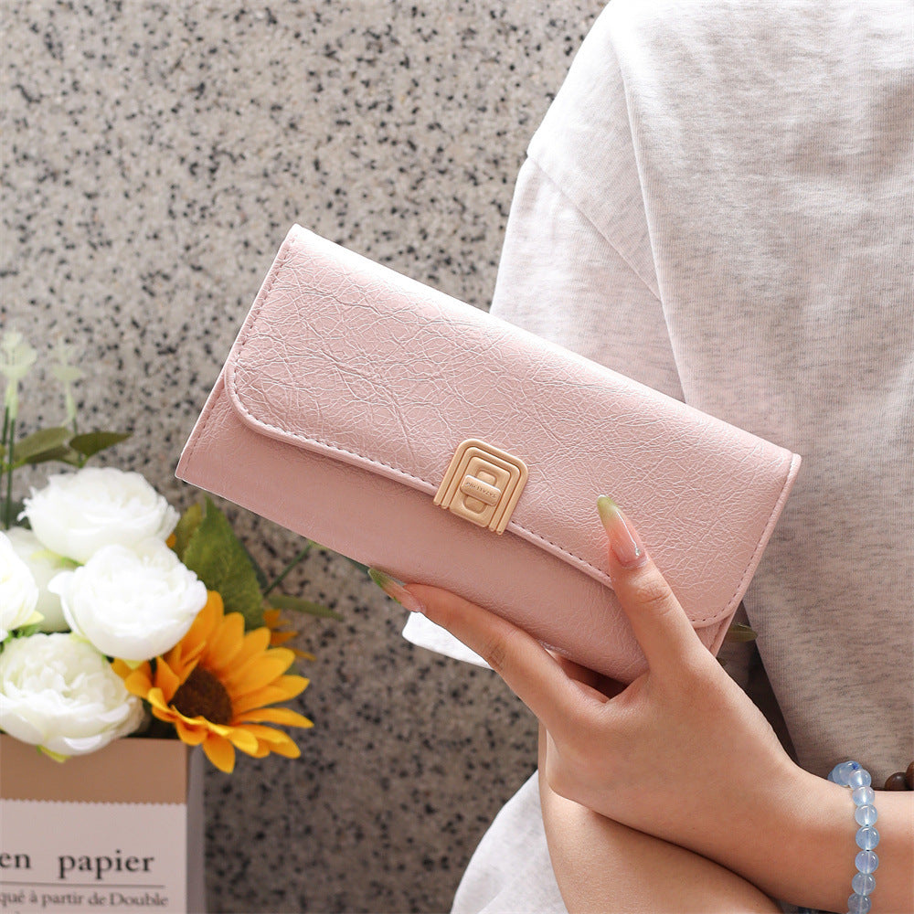 Women's High-grade Long Solid Color Multiple Slots Ladies Wallet