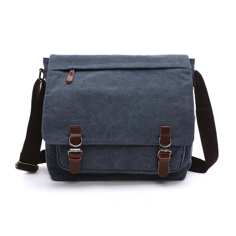Men's Korean Style Trendy Computer Neutral Canvas Men's Shoulder Bags