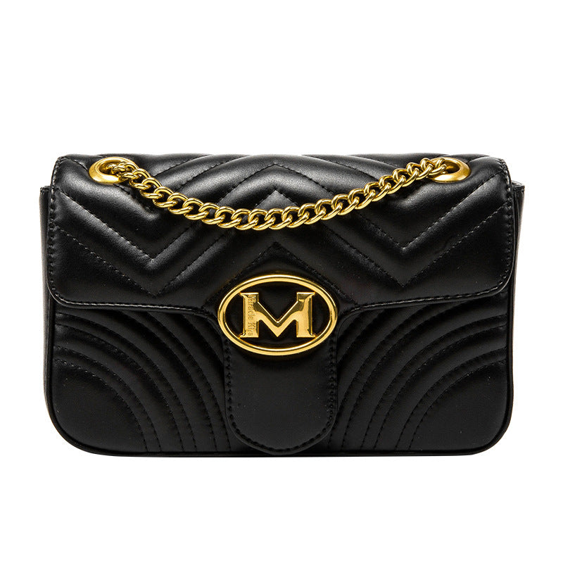 Women's Chain Fashion Water Ripple Plaid Love Shoulder Bags