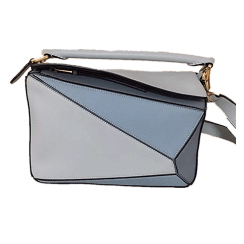 Geometric Fashion Portable Top Layer Litchi Grain Small Square Bags