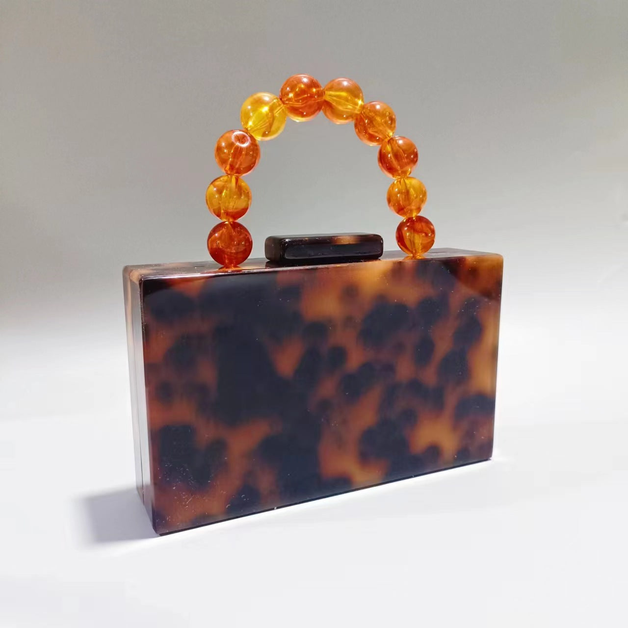 Women's Elegant Pearlescent Acrylic Beaded Wrist Hand-held Evening Bags