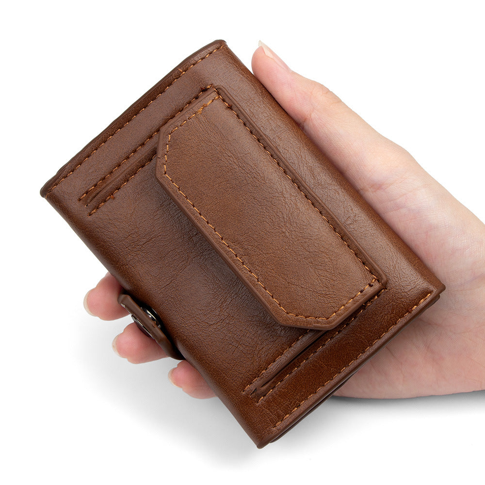 Creative Men's Clutch Fan Snap Button Men's Wallet