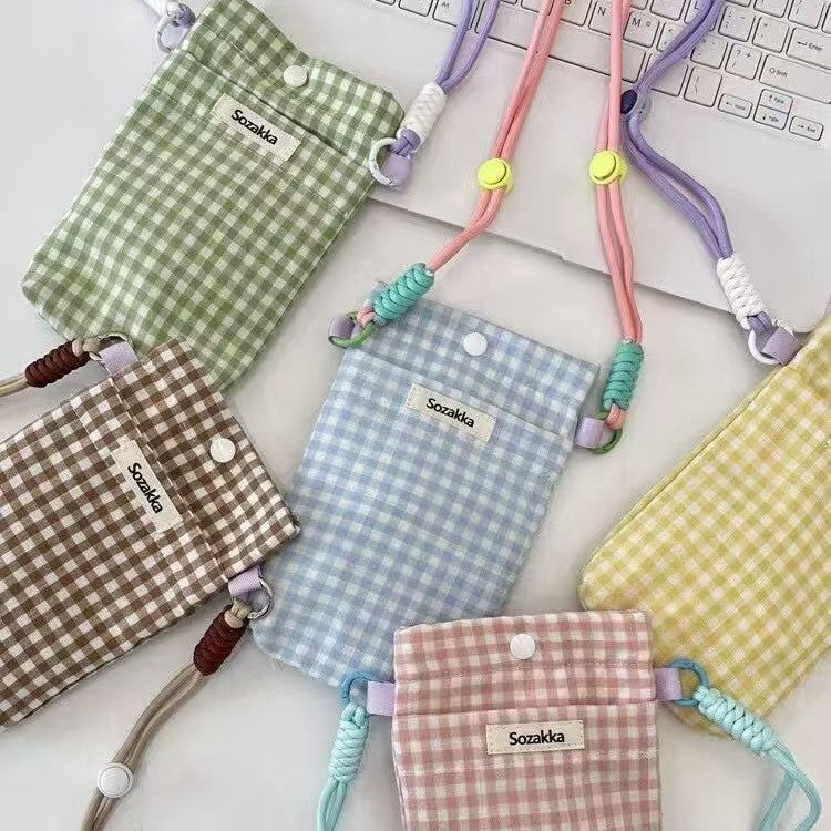 Women's Plaid Mobile Stylish Change Mini Women's Messenger Bag