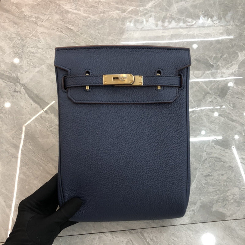 Women's Kelly Mini Litchi Pattern First Layer Cowhide Waist Packs