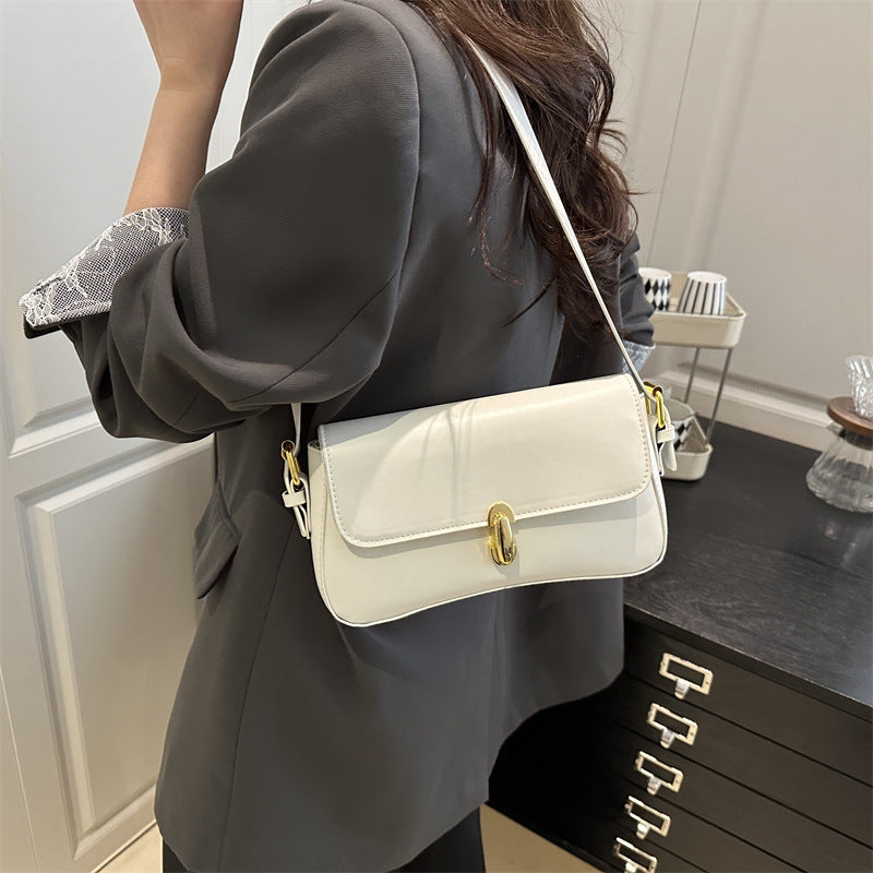 Women's Portable Underarm French Style Personality Fashion Retro Lock
