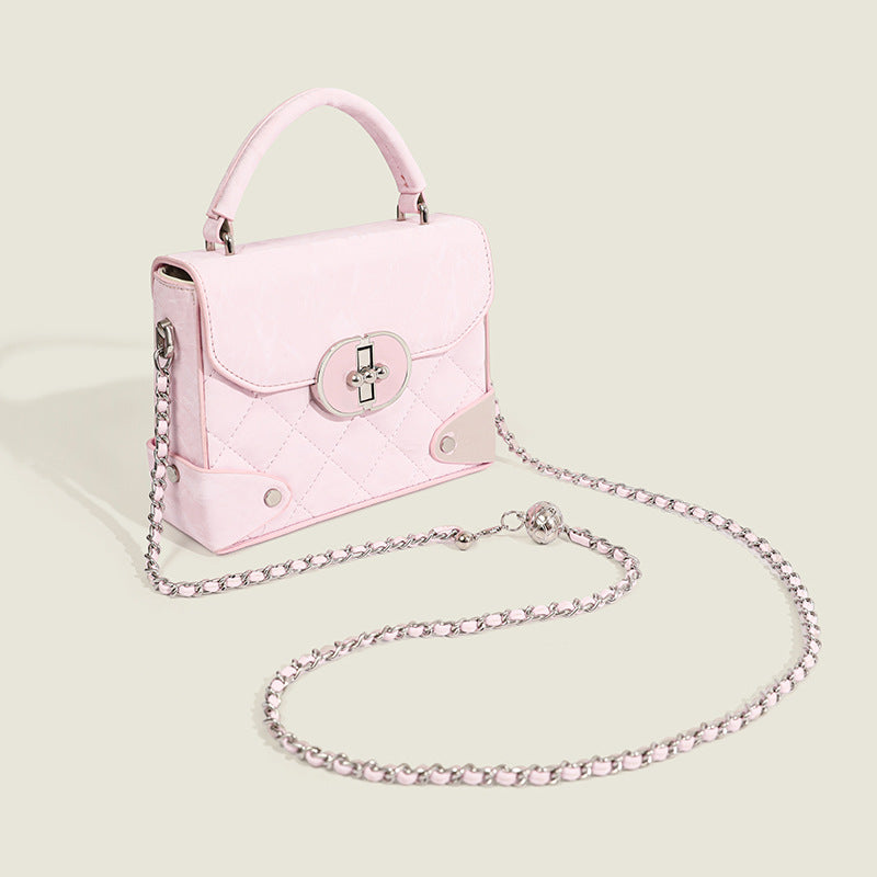 Glamorous High Sense Fashion Hot Pink Small Square Bags