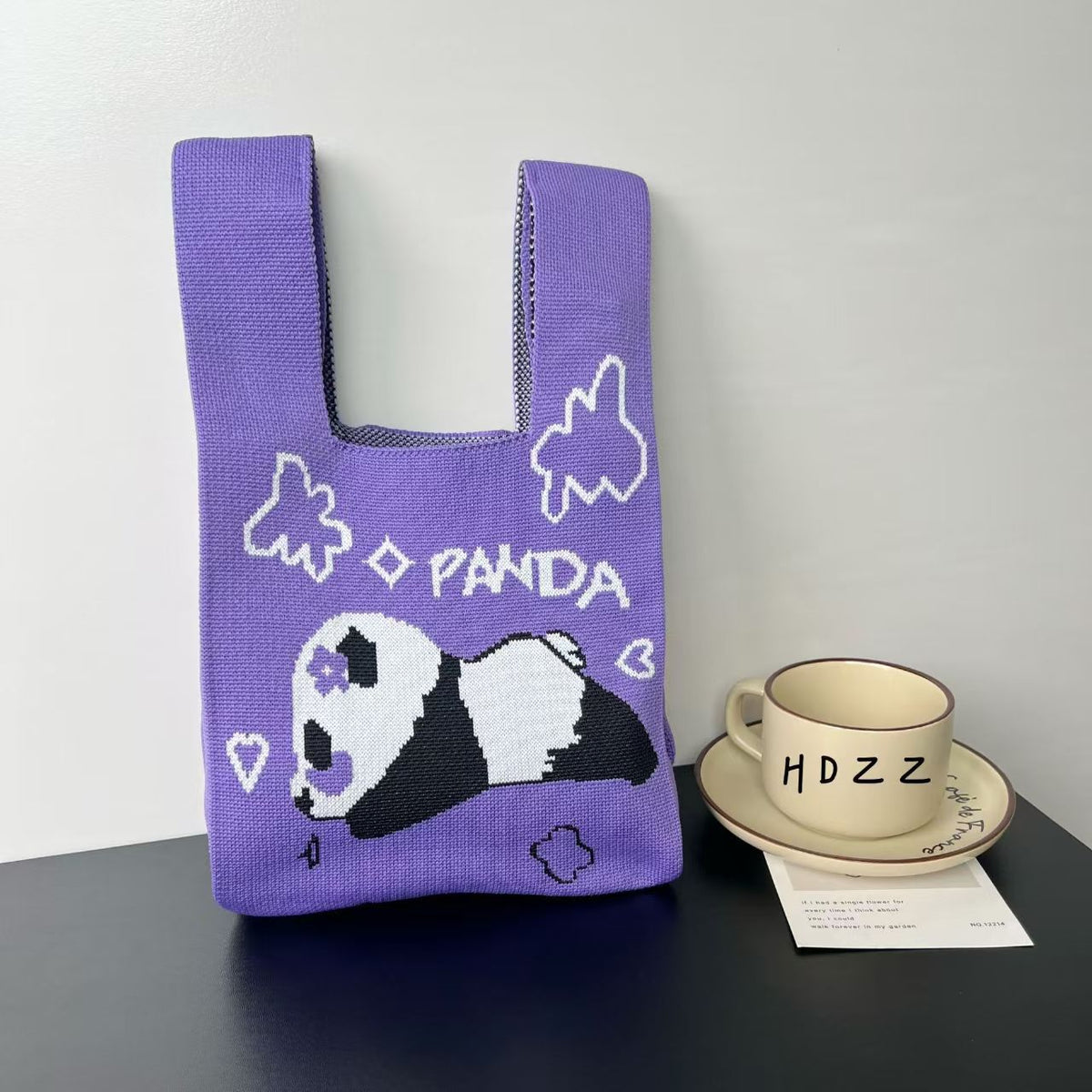 Women's Cute Panda Knitted Gift Niche High-grade Women's Handbag