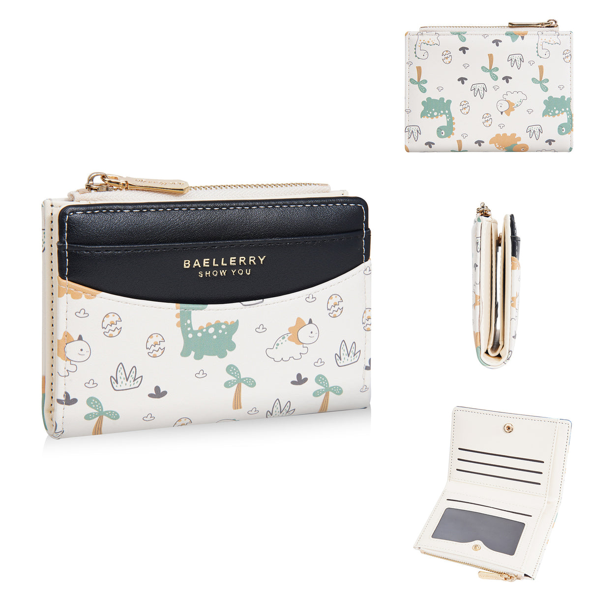 Women's Fashion Dinosaur Printed Niche Zipper High Sense Card Holder