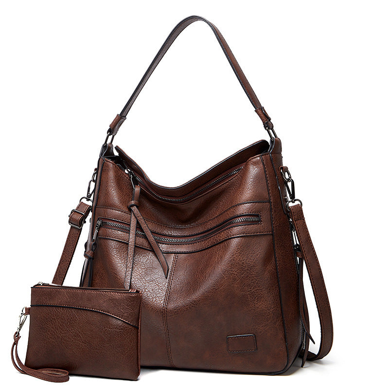 Attractive Women's Beautiful Trendy Double Zipper Shoulder Bags