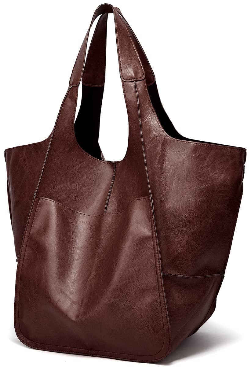 Women's Retro Simple Big Soft Leather Large Women's Shoulder Bag