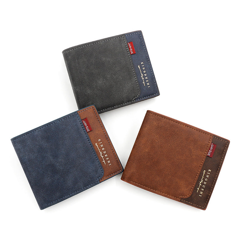 Men's Short Business Thin Frosted Large Capacity Zipper Men's Wallet