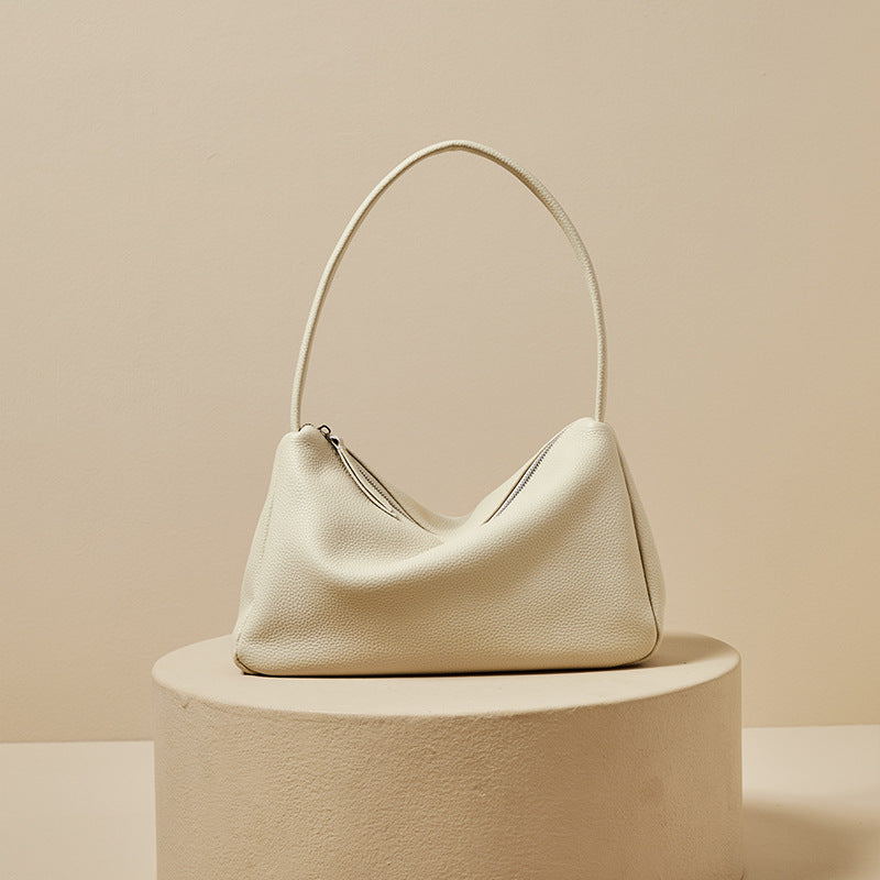 Women's Layer Cowhide French Underarm Portable Shoulder Bags
