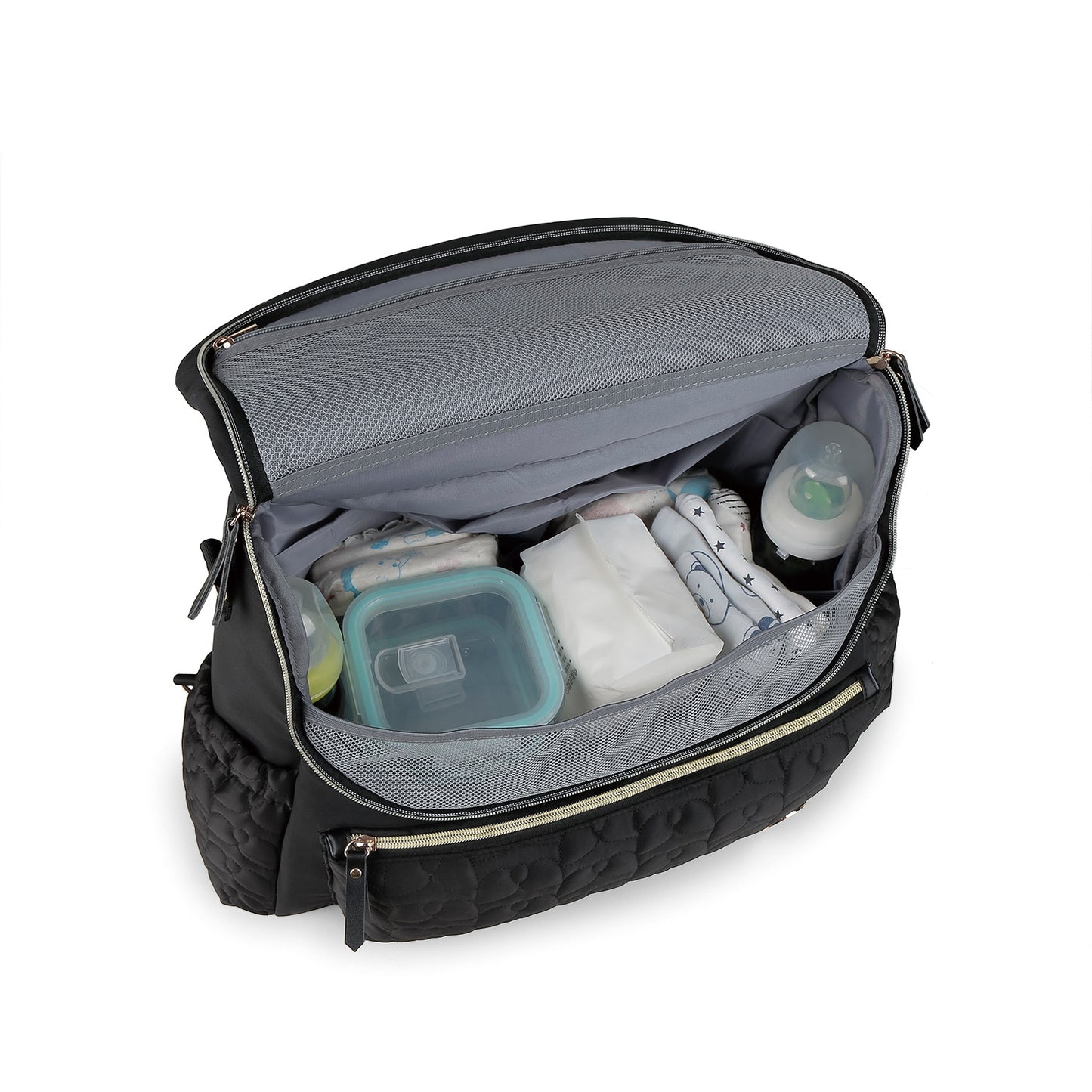 Quilted Embroidered Mummy Multifunctional Mom Detachable Strap Bags