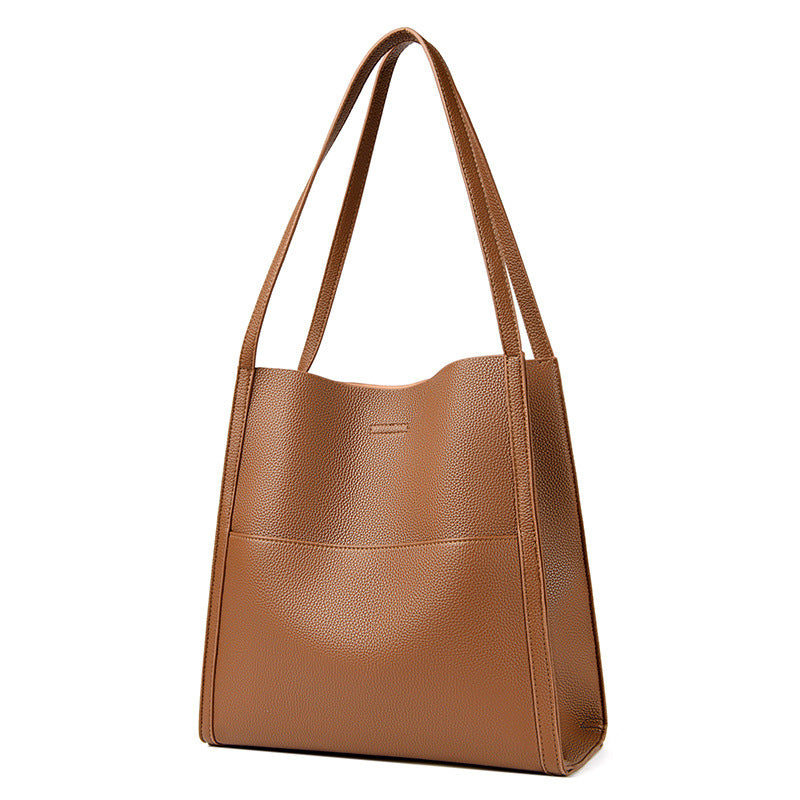 Women's Soft Leather Simple High-grade Large Capacity Shoulder Bags