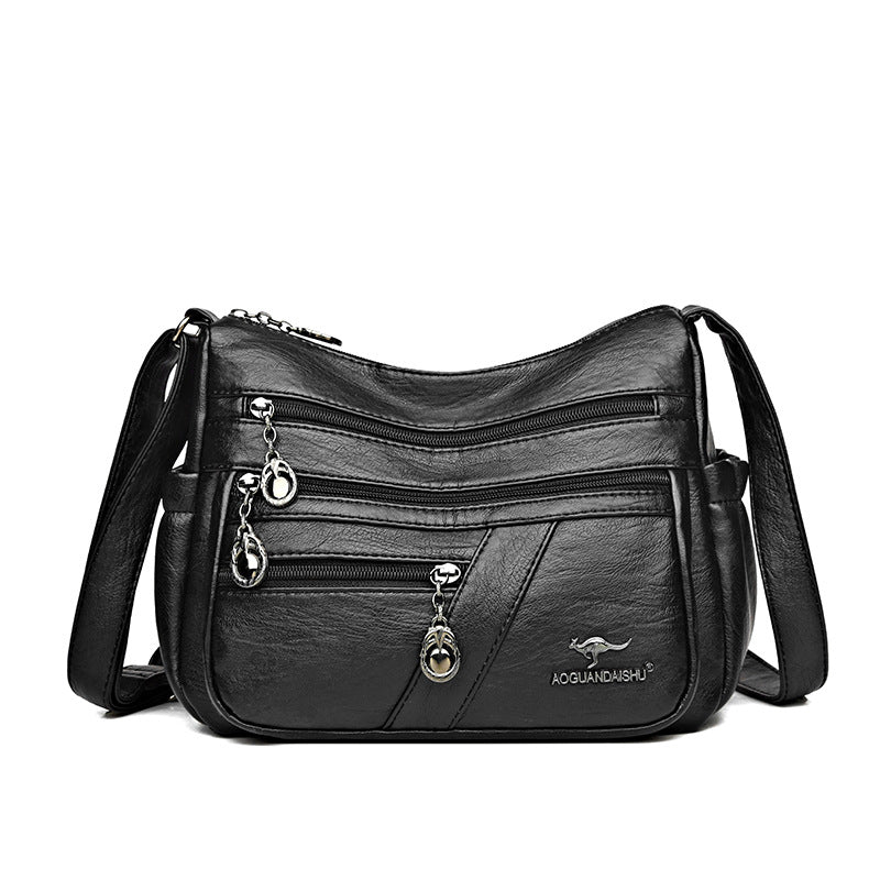 Women's For Mom Soft Leather Textured Simple Women's Messenger Bag