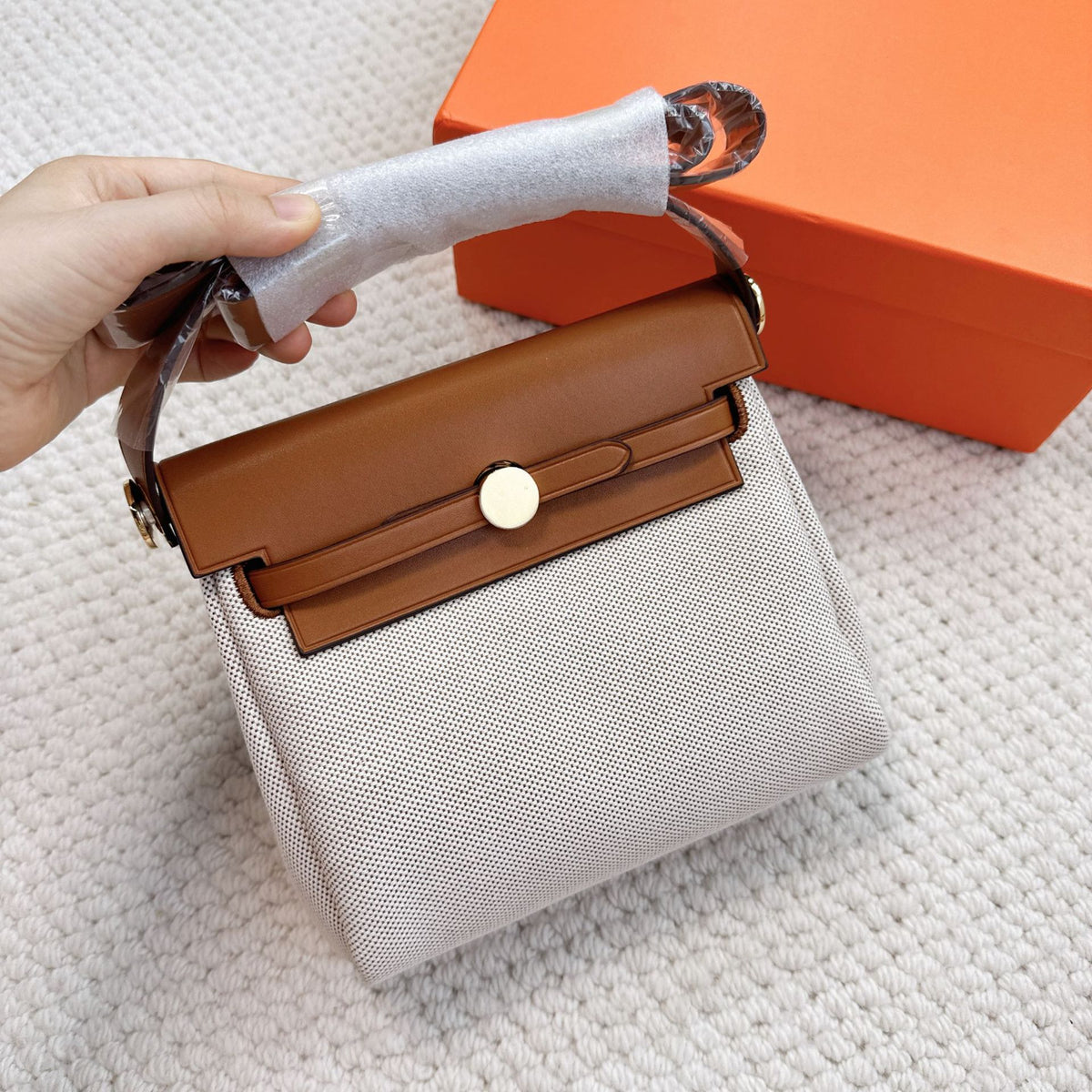 Classic High-grade Canvas Leather Kelly Fashion Bags