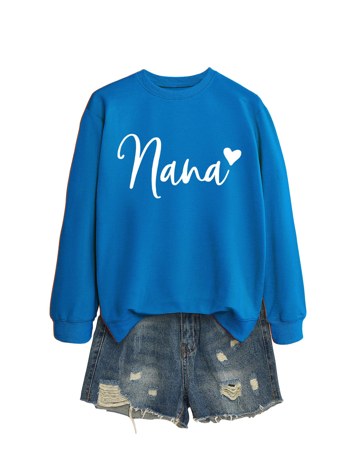 Women's Round Neck Elegant Heart Printing Simple Sweaters
