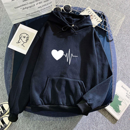 Versatile Fleece-lined Hoodie Unisex Wear Loose Sweaters