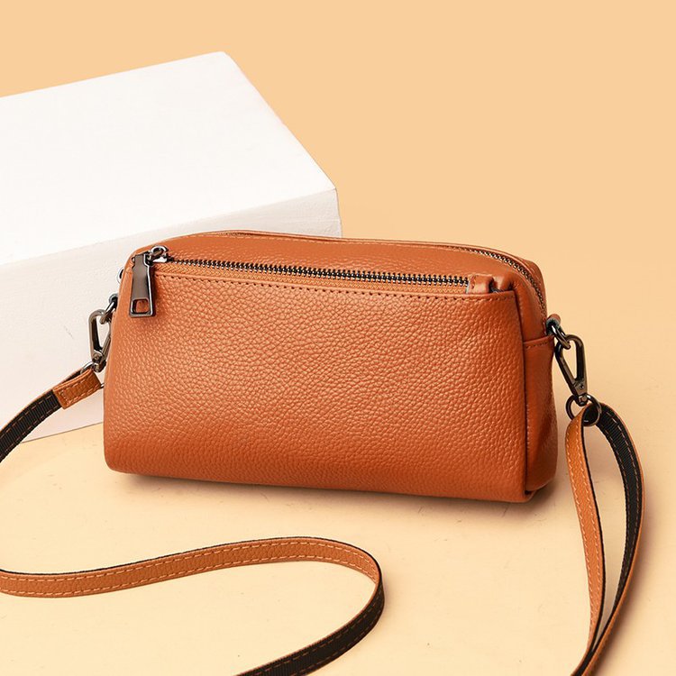 Mobile Genuine Cowhide Retro Trendy Single Spring Shoulder Bags