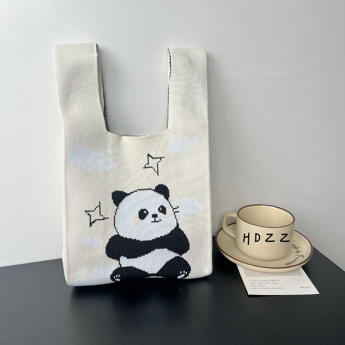 Women's Cute Panda Knitted Gift Niche High-grade Women's Handbag