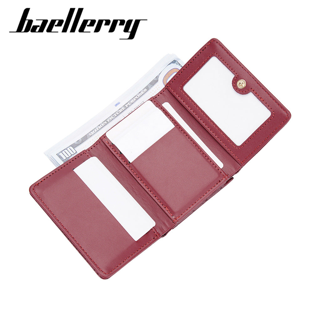 Women's Short Korean Style Stone Pattern Three Fold Ladies Wallet