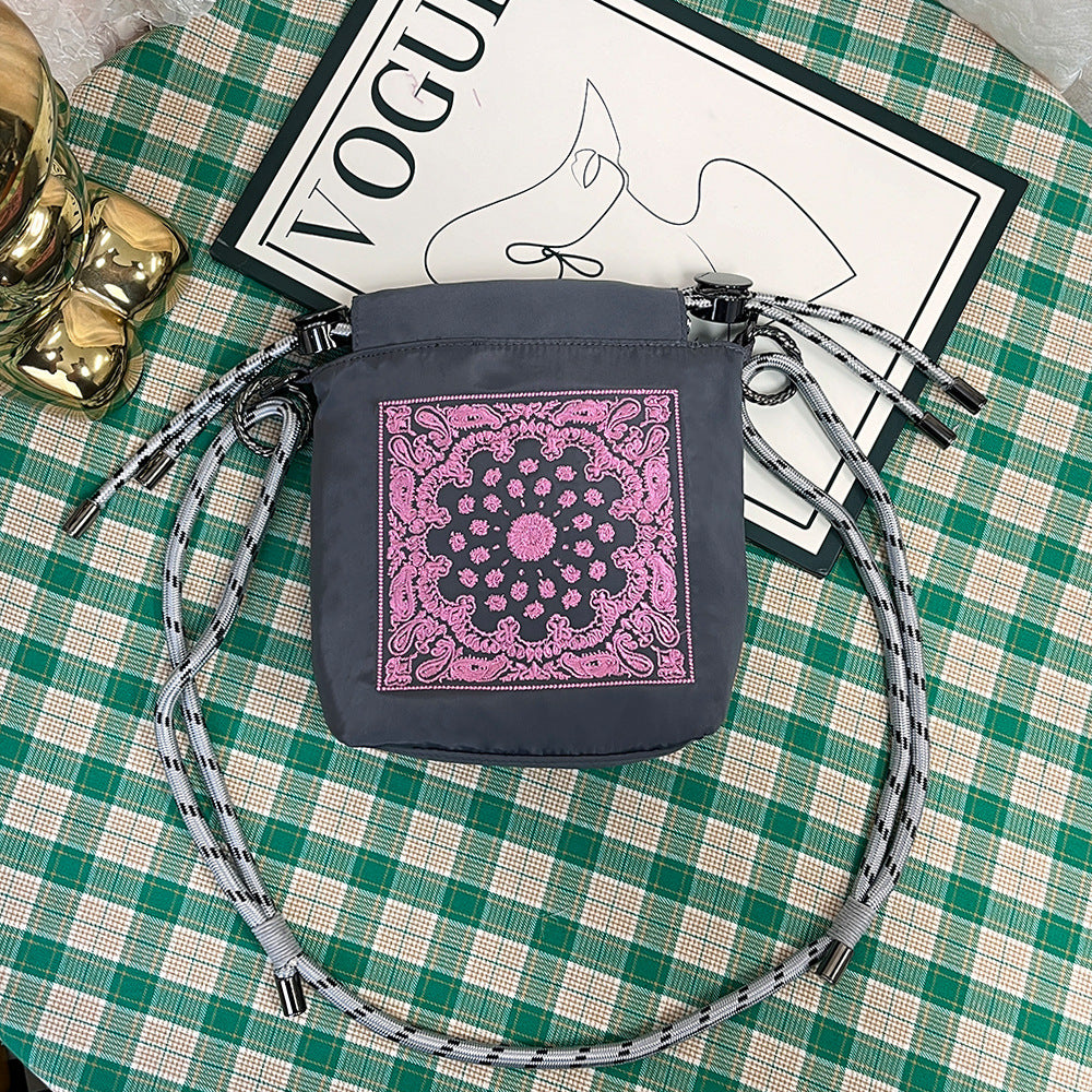 Style Embroidery Cartoon Female Cute Wild Women's Messenger Bag