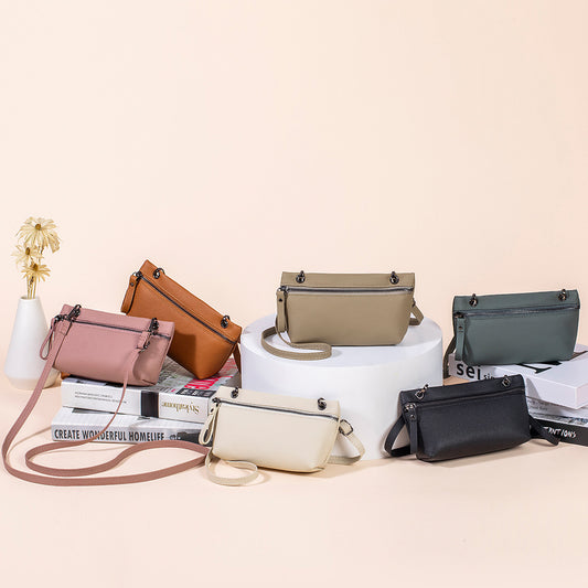 Women's Underarm First Layer Cowhide Leather Trendy Shoulder Bags