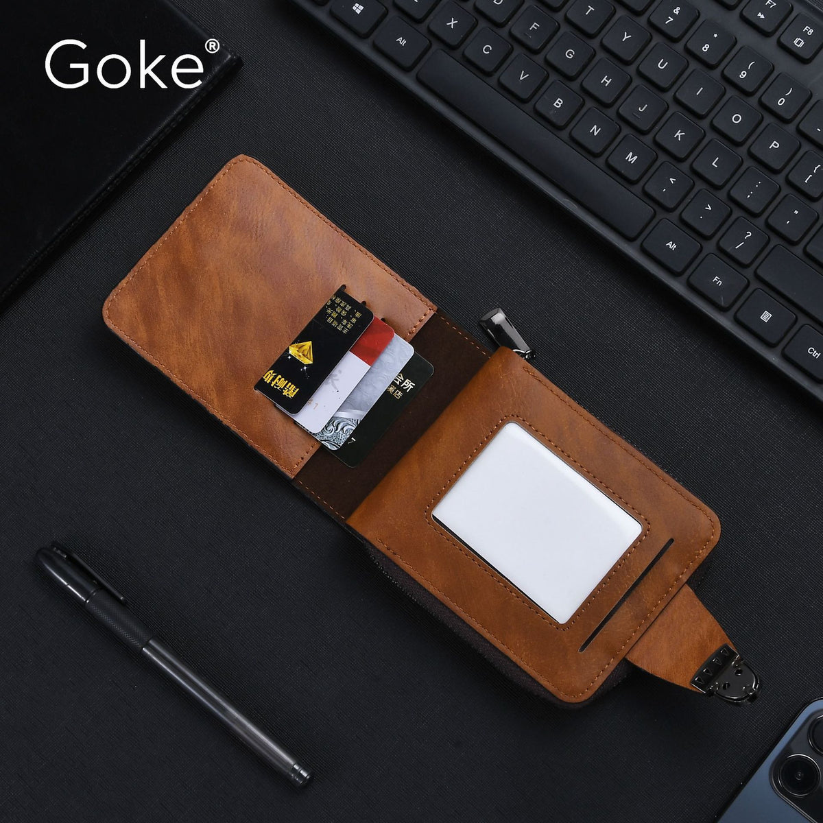 Popular Men's Short Business Zipper Clutch Men's Wallet
