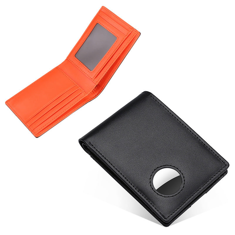 Classic Men's Positioning Tracker Leather Short Men's Wallet