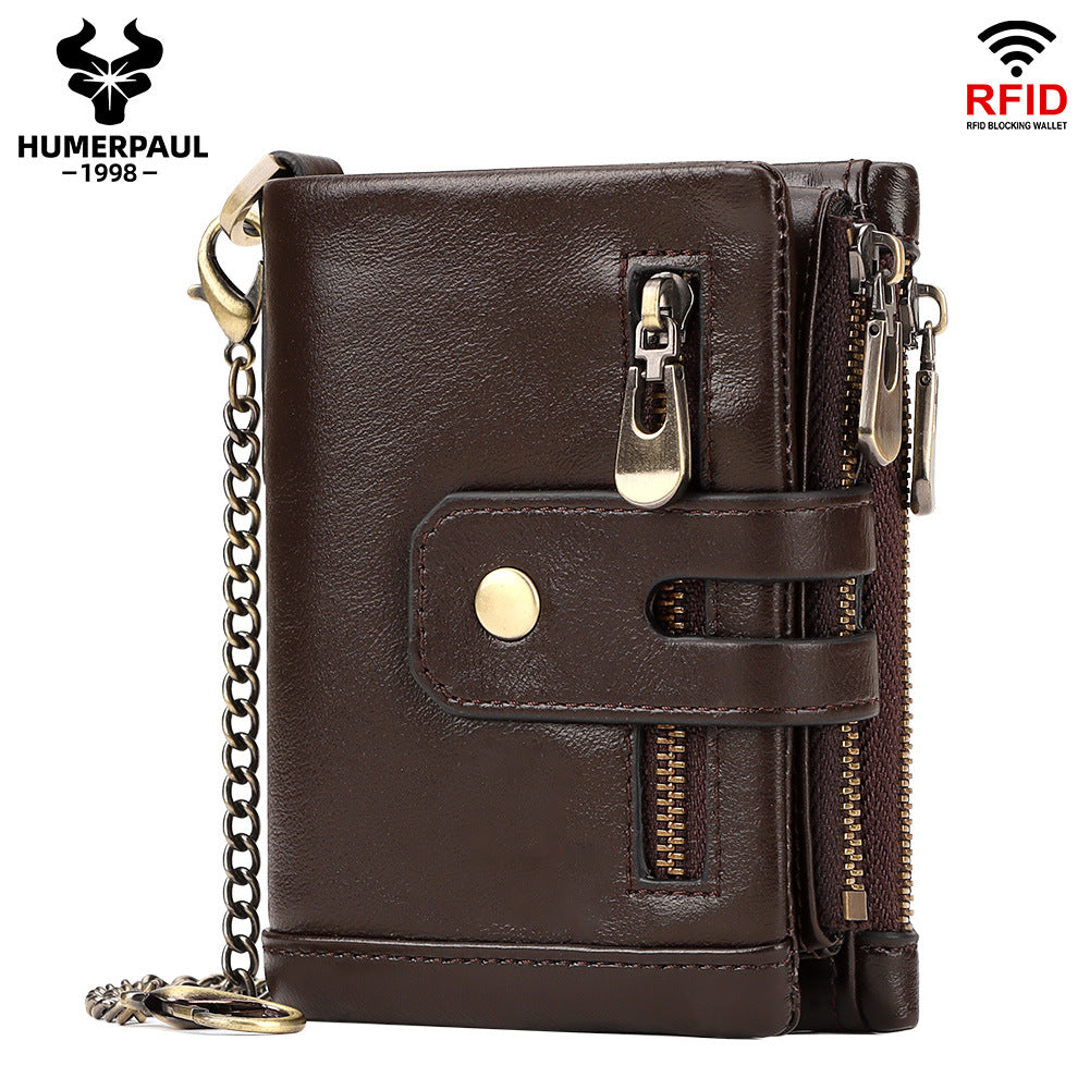 Short Leather First Layer Cowhide Usd Men's Wallets